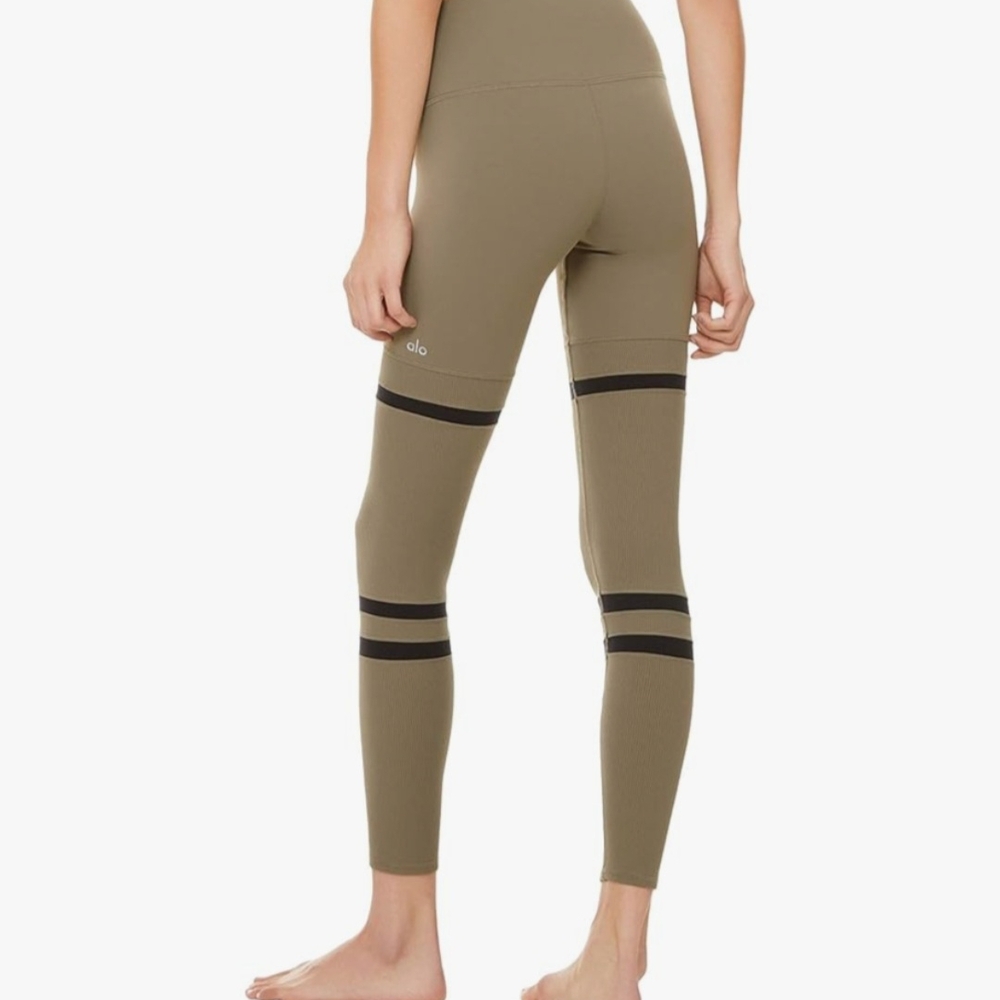 ALO Yoga Khaki and Black Leggings